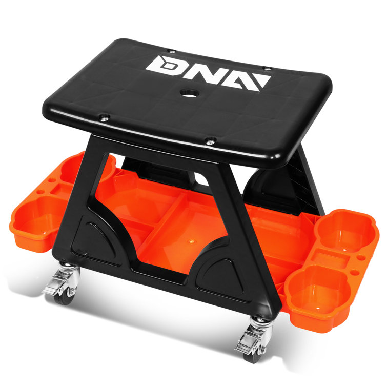 DNA Motoring Mechanic Stool Rolling Work Seat W Swivel Wheels and